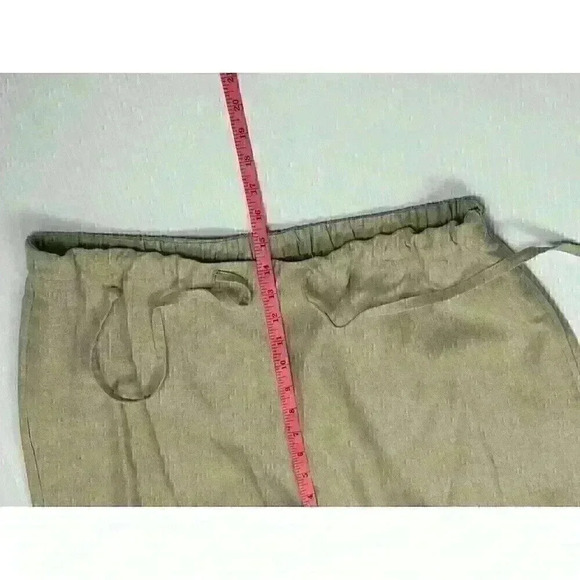 Sag Harbor VTG Womens LG/XL Tan Button Up Blouse and Pants 2 pc Set Linen Blend - Picture 12 of 16